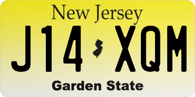 NJ license plate J14XQM