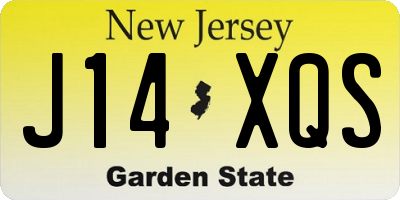 NJ license plate J14XQS