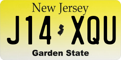 NJ license plate J14XQU