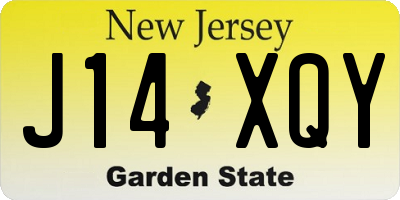 NJ license plate J14XQY
