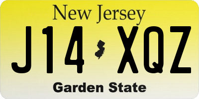 NJ license plate J14XQZ