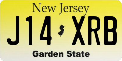 NJ license plate J14XRB
