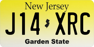 NJ license plate J14XRC