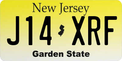 NJ license plate J14XRF