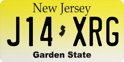 NJ license plate J14XRG