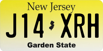 NJ license plate J14XRH