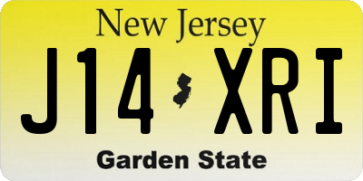 NJ license plate J14XRI