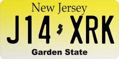 NJ license plate J14XRK