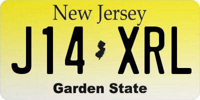 NJ license plate J14XRL