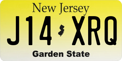 NJ license plate J14XRQ