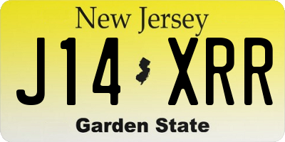 NJ license plate J14XRR