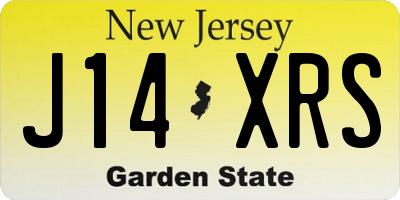 NJ license plate J14XRS