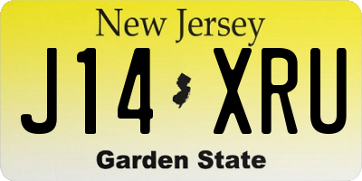 NJ license plate J14XRU