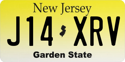 NJ license plate J14XRV