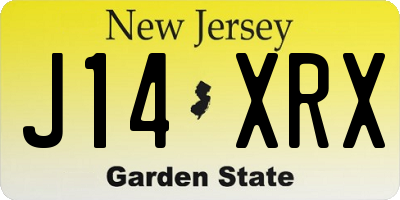 NJ license plate J14XRX