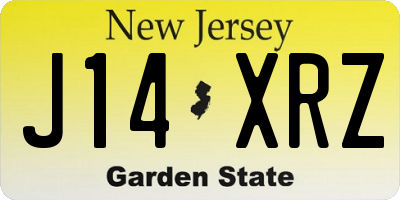 NJ license plate J14XRZ
