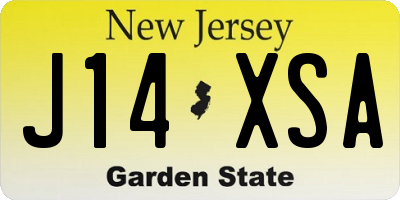 NJ license plate J14XSA