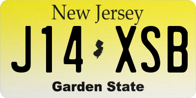 NJ license plate J14XSB