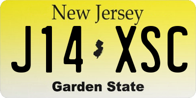 NJ license plate J14XSC