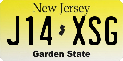NJ license plate J14XSG
