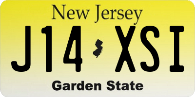 NJ license plate J14XSI