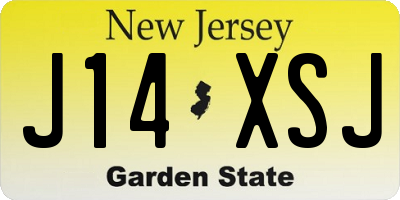 NJ license plate J14XSJ