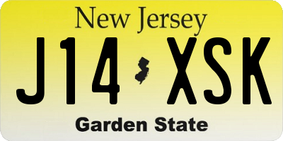 NJ license plate J14XSK