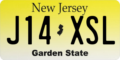 NJ license plate J14XSL