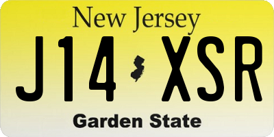 NJ license plate J14XSR