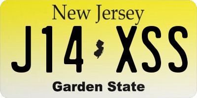 NJ license plate J14XSS