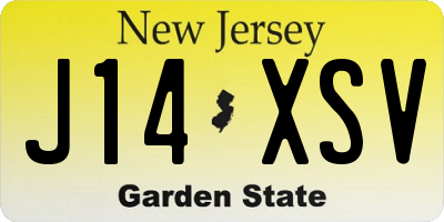 NJ license plate J14XSV