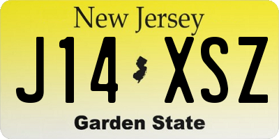 NJ license plate J14XSZ