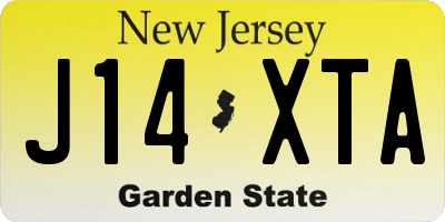 NJ license plate J14XTA