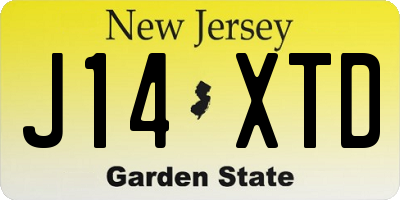 NJ license plate J14XTD