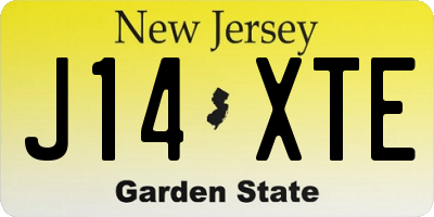 NJ license plate J14XTE