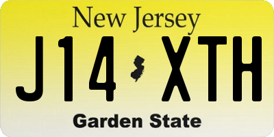 NJ license plate J14XTH