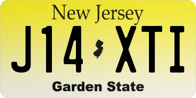 NJ license plate J14XTI