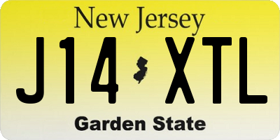 NJ license plate J14XTL