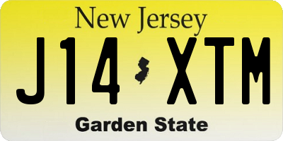 NJ license plate J14XTM