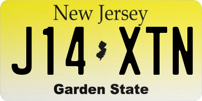 NJ license plate J14XTN