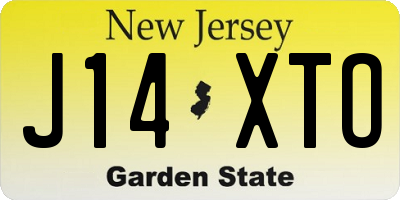 NJ license plate J14XTO
