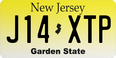 NJ license plate J14XTP