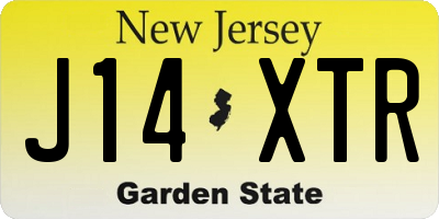 NJ license plate J14XTR