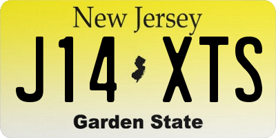 NJ license plate J14XTS