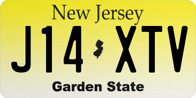 NJ license plate J14XTV