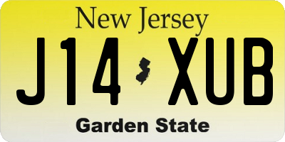 NJ license plate J14XUB