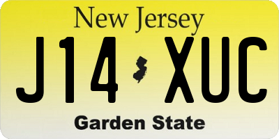 NJ license plate J14XUC