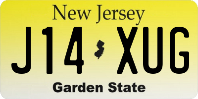 NJ license plate J14XUG