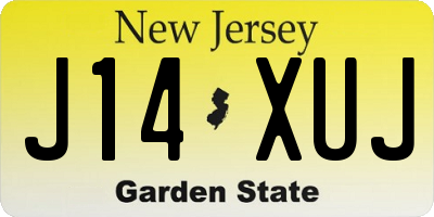 NJ license plate J14XUJ