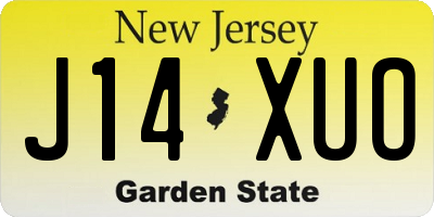 NJ license plate J14XUO